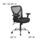 Emma and Oliver Big & Tall 400 lb. Rated Mesh Swivel Ergonomic Task Office Chair with Height Adjustable Back and Arms